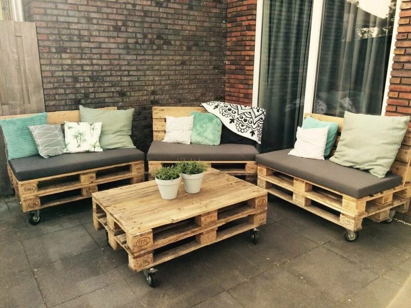 Garden furniture from European soldiers