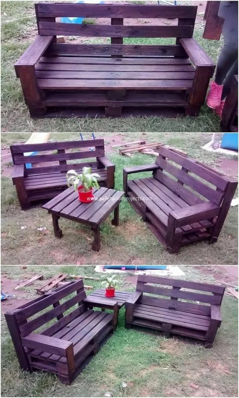 Garden furniture from European soldiers