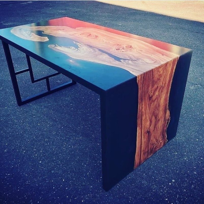 Epoxy and wood table