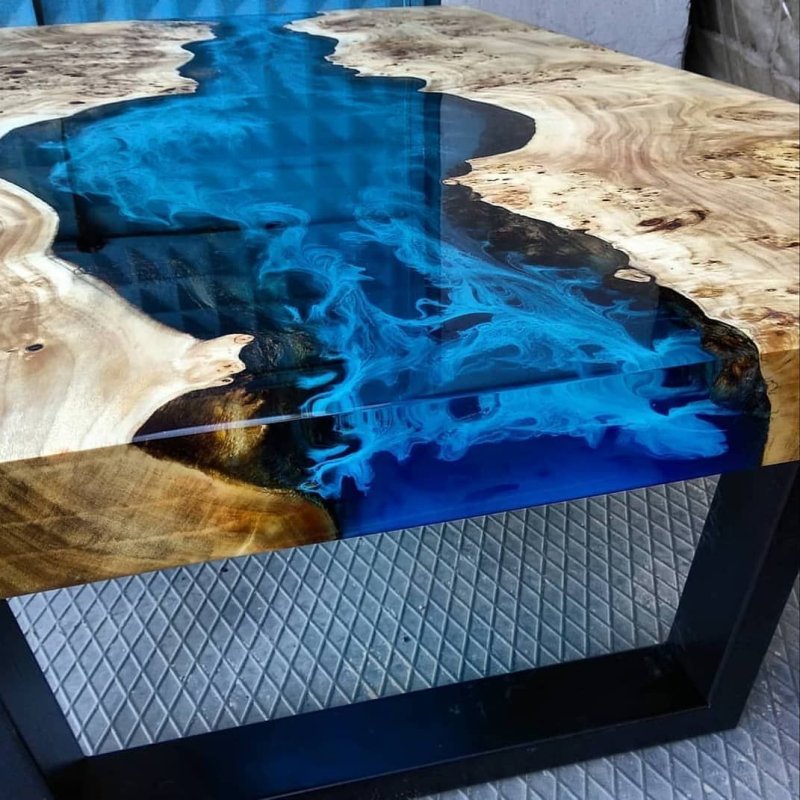 Table river from epoxy resin