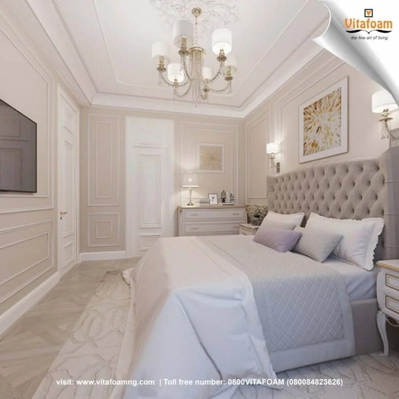 Bedroom 15 sq m in neoclassic style