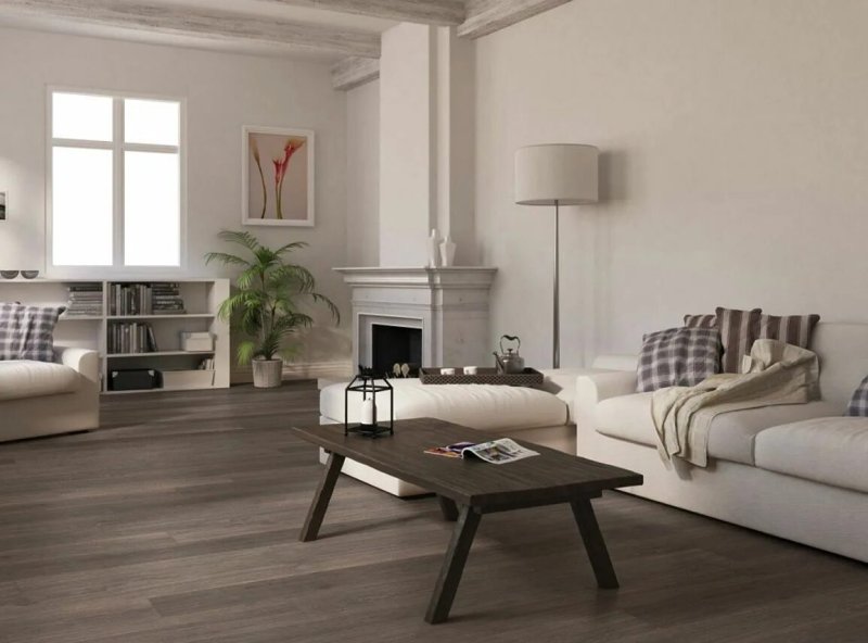 Gray floors in the interior