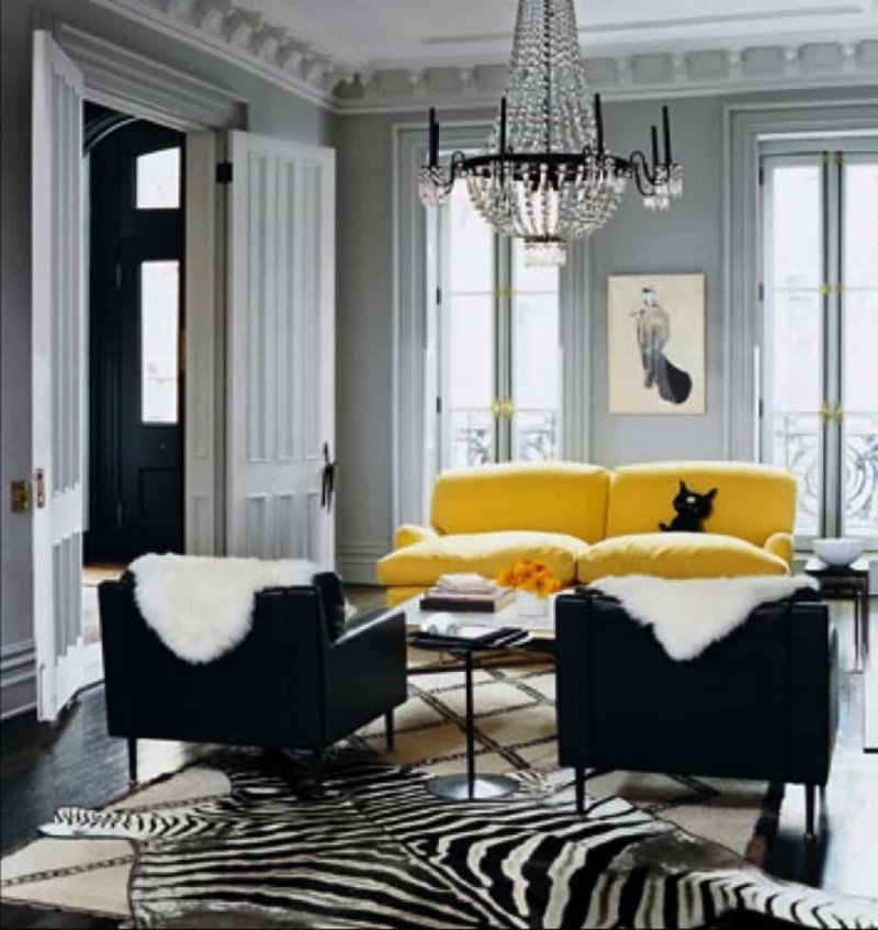 Yellow sofa interior