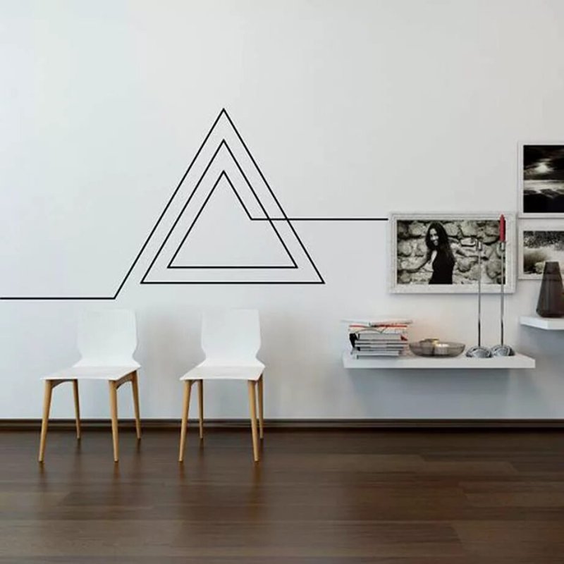 Geometric stickers on the wall