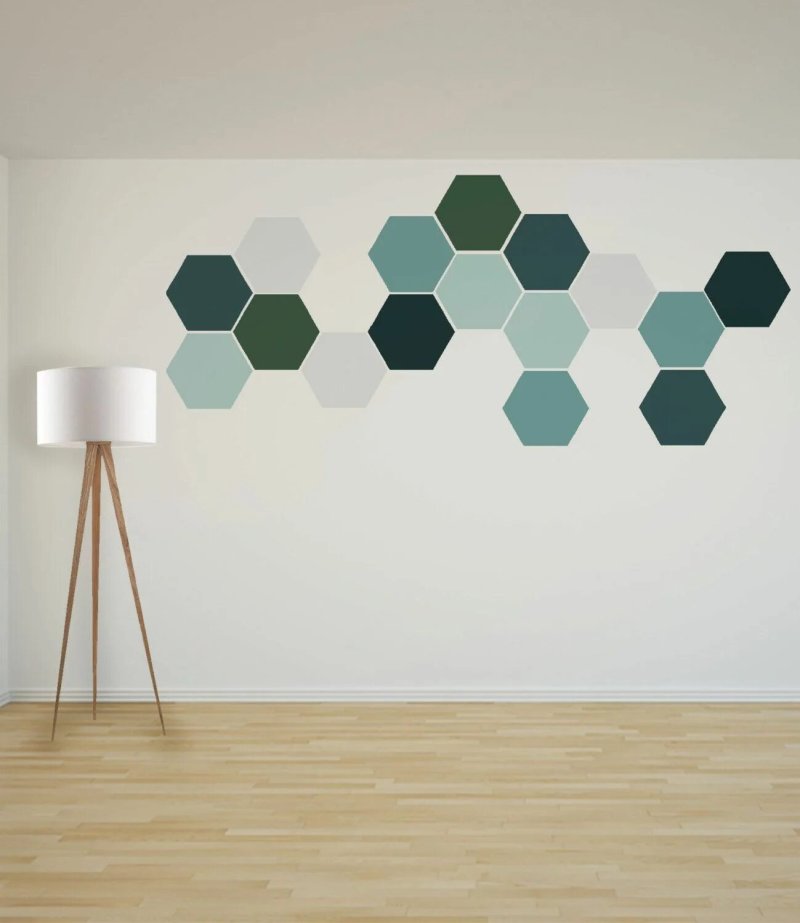 Geometric shapes on the wall in the interior