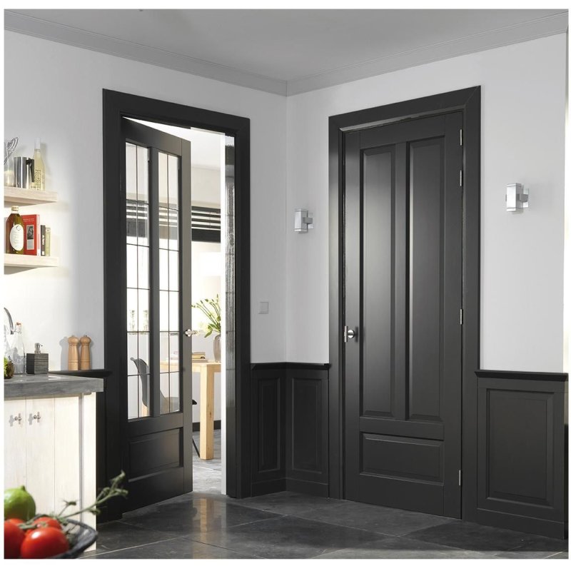 Black door in the interior