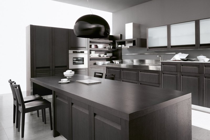 Dark gray kitchen