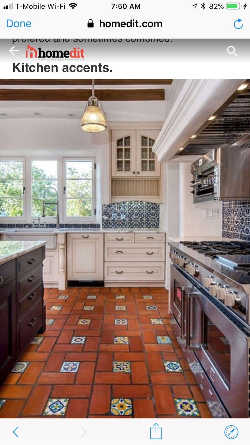 Metlakaya tiles in the kitchen floor