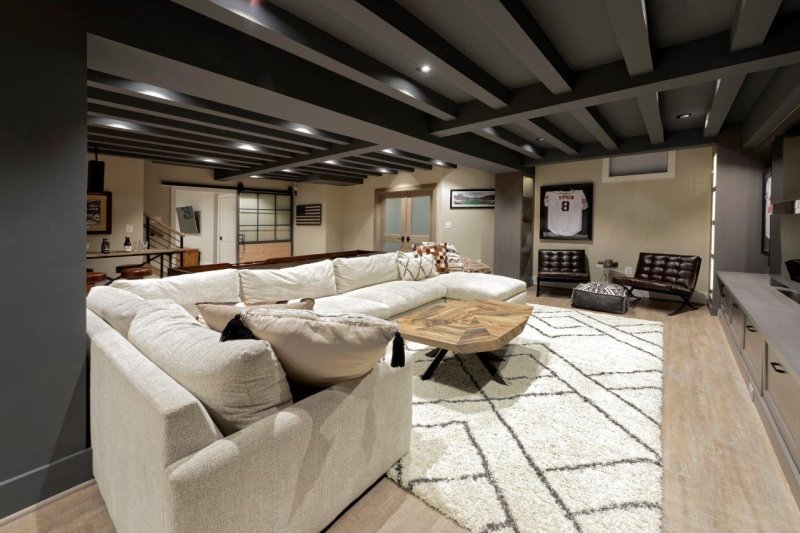 Living room in the basement