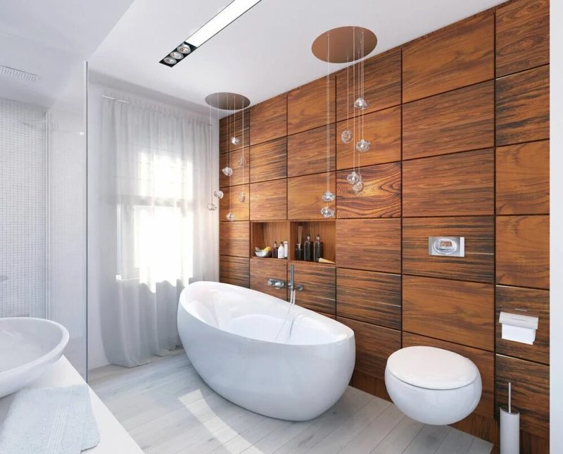 Wood bathroom design