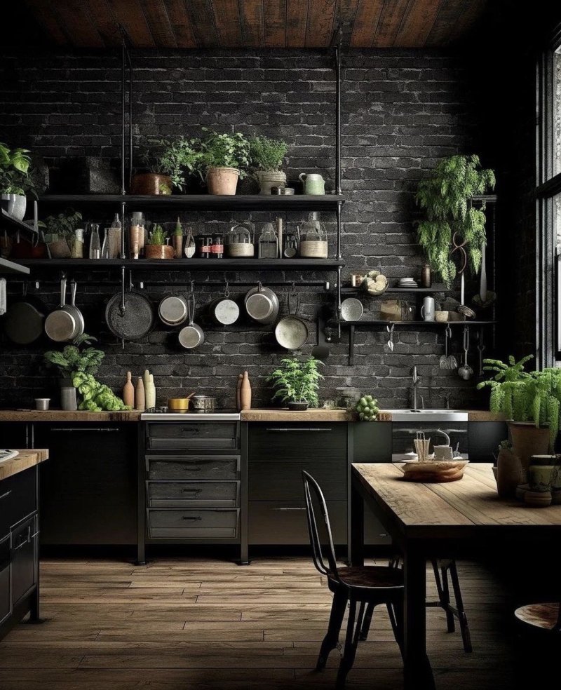 Loft and industrial style in the interior kitchen