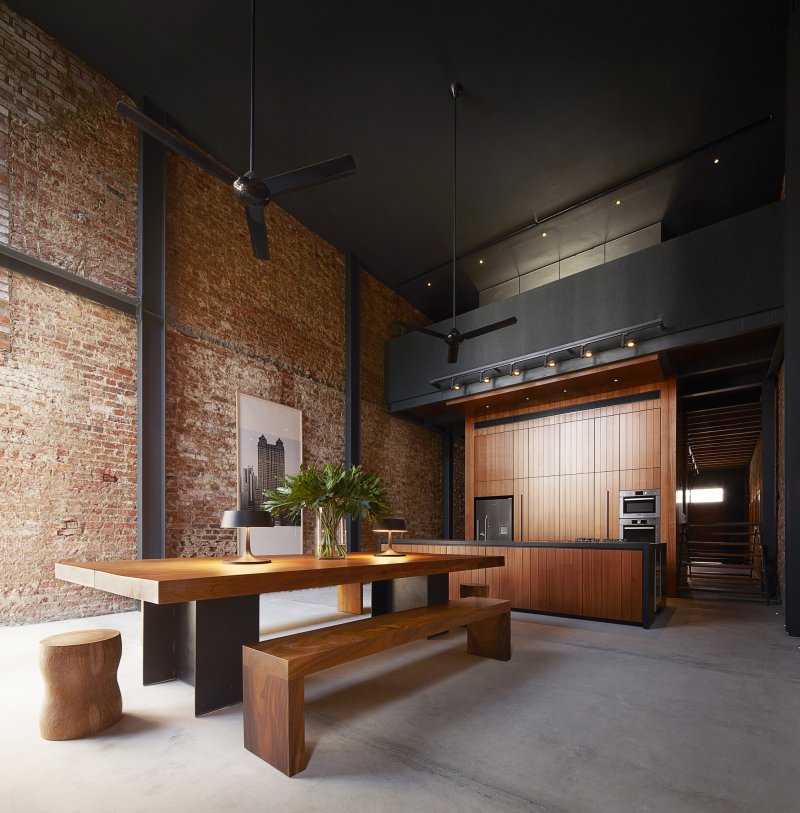 Kitchen living room in loft style