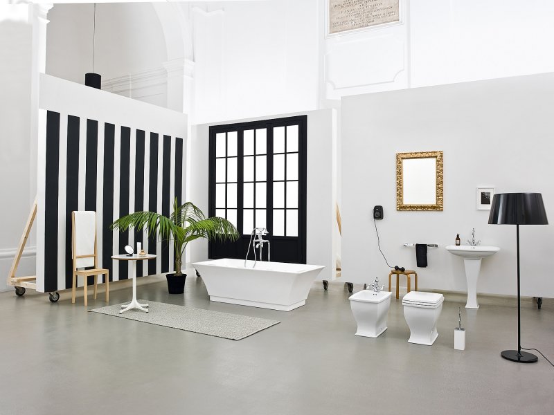 Black white bathroom