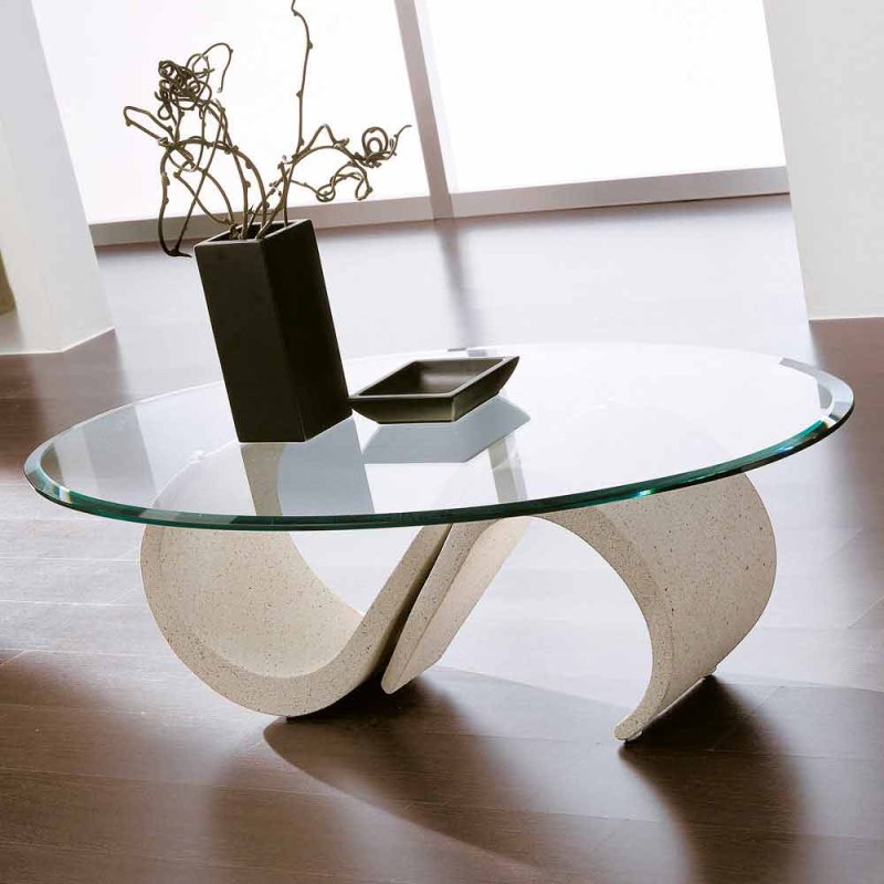 Glass coffee table