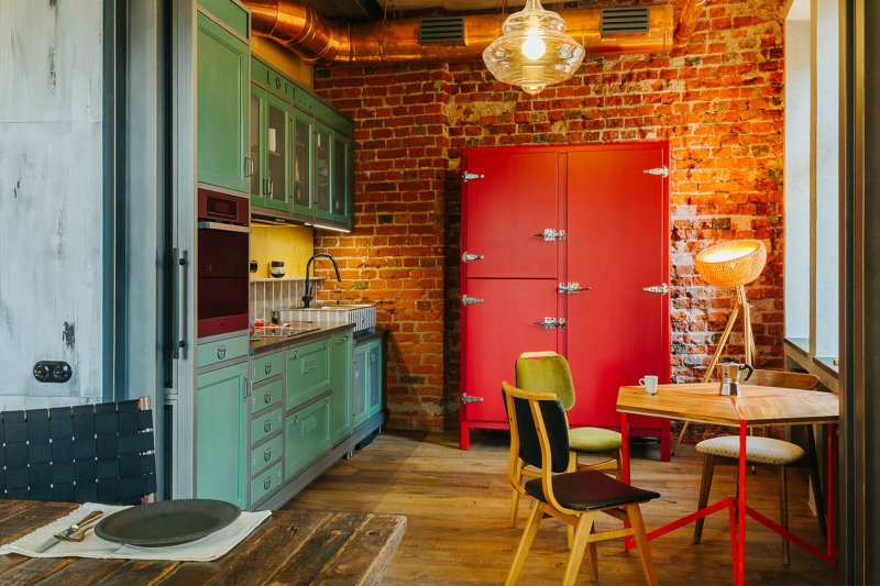 Loft style kitchen interior