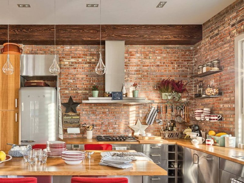 Loft and industrial style in the interior kitchen