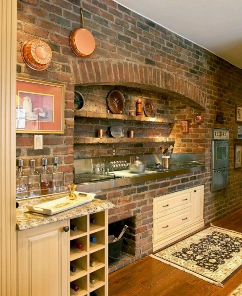 Brick kitchen