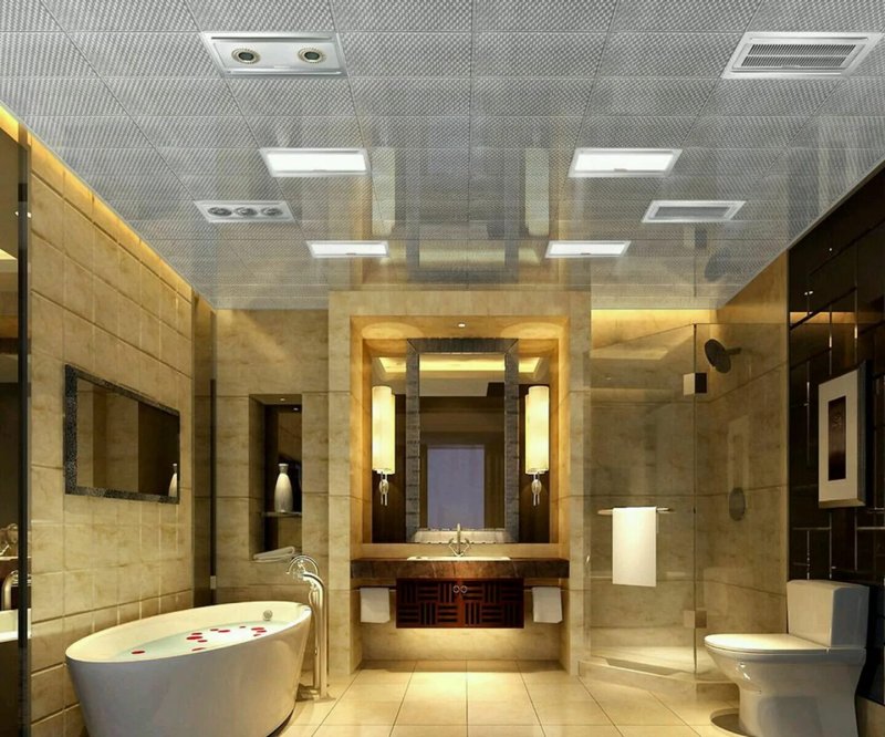 Ceiling design in the bathroom