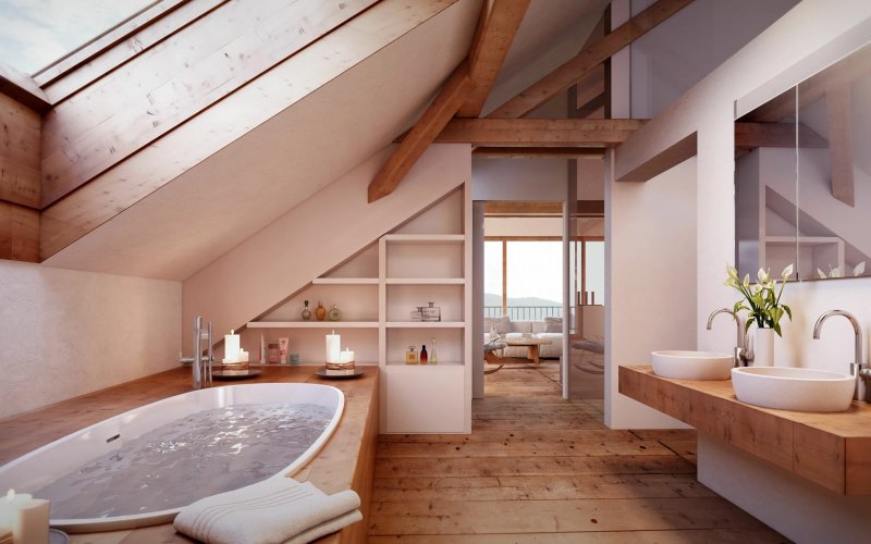 Bathroom on the attic