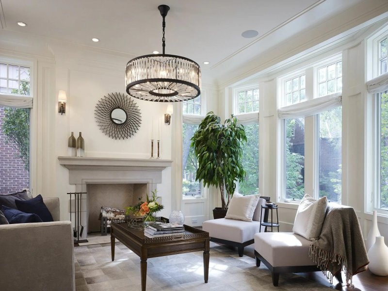 Chandeliers in a modern interior