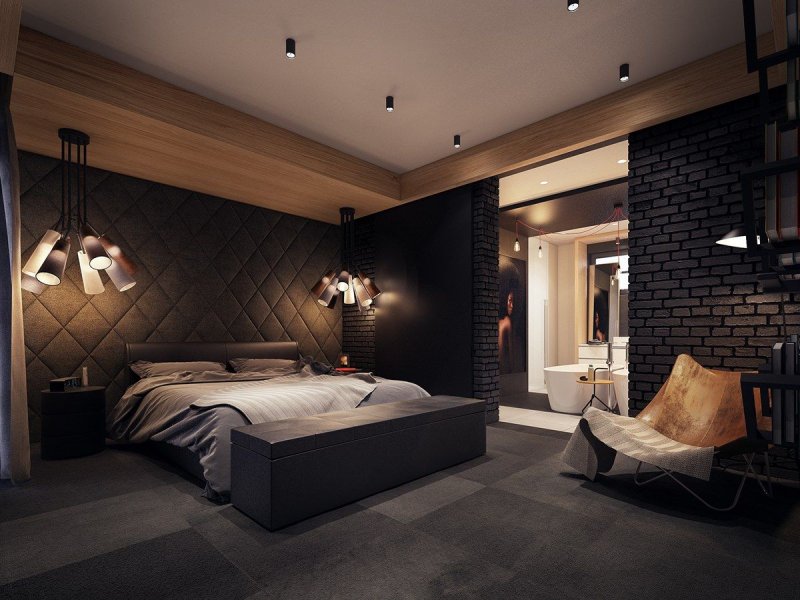 Black s -style bedroom