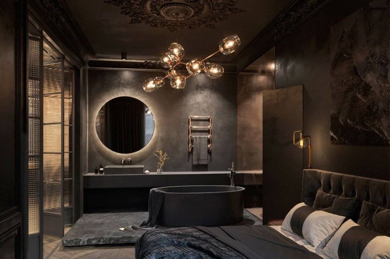 Black s -style bedroom