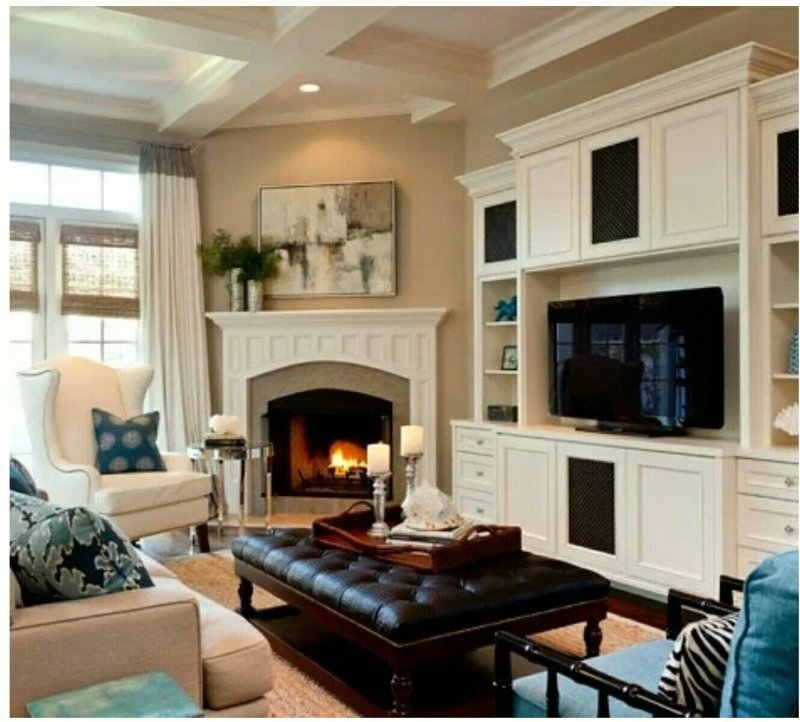 The living room with a fireplace