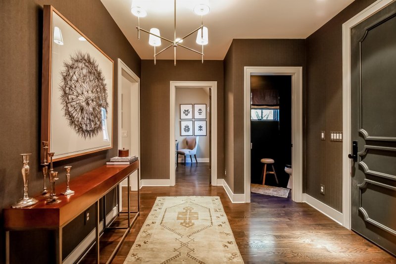 The interior of a narrow hallway