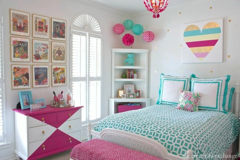 Turquoise room for girls