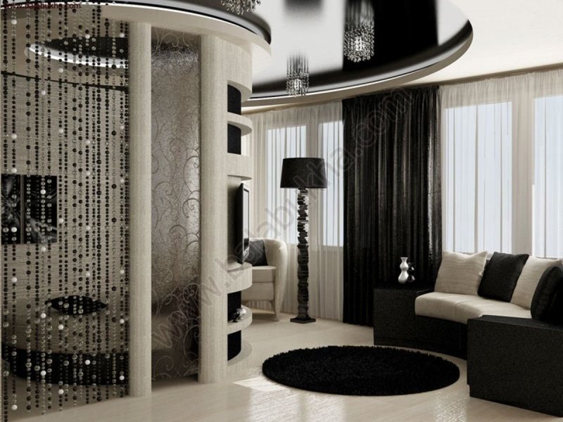 Interior in black white colors