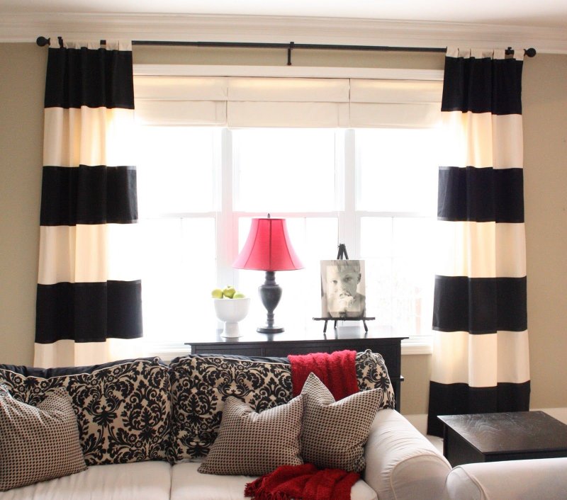 Black white curtains