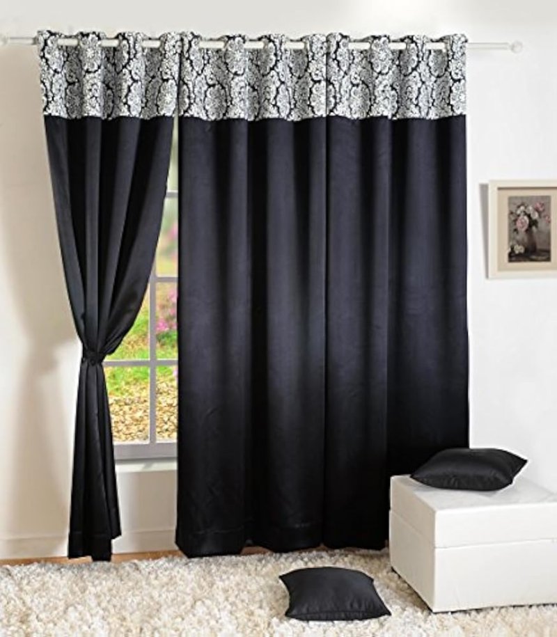 The curtains are black