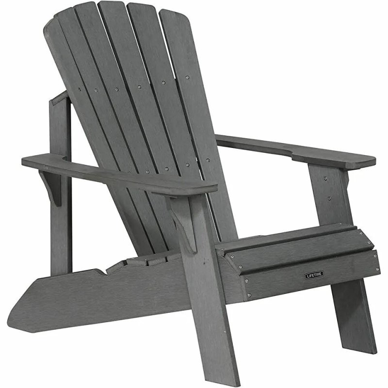 Adirondak chair is gray