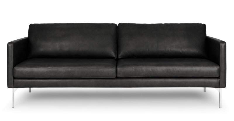 Black leather sofa