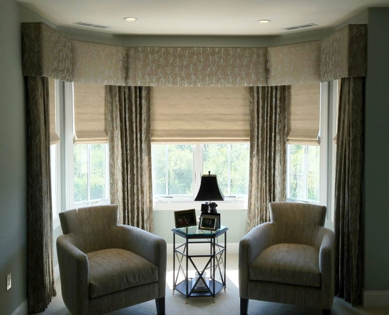 Curtains in the bay window