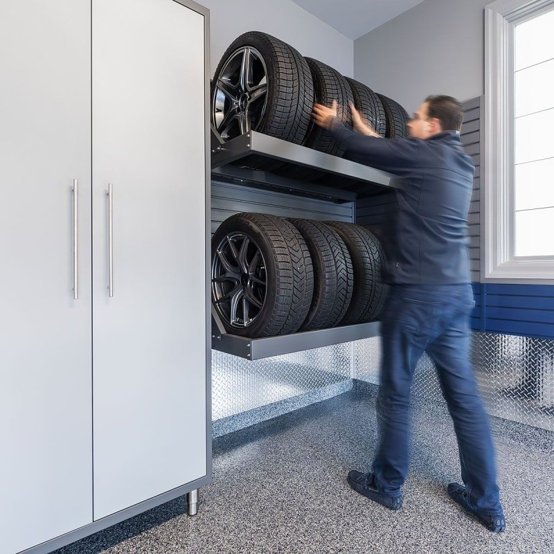 Storage of tires in the garage