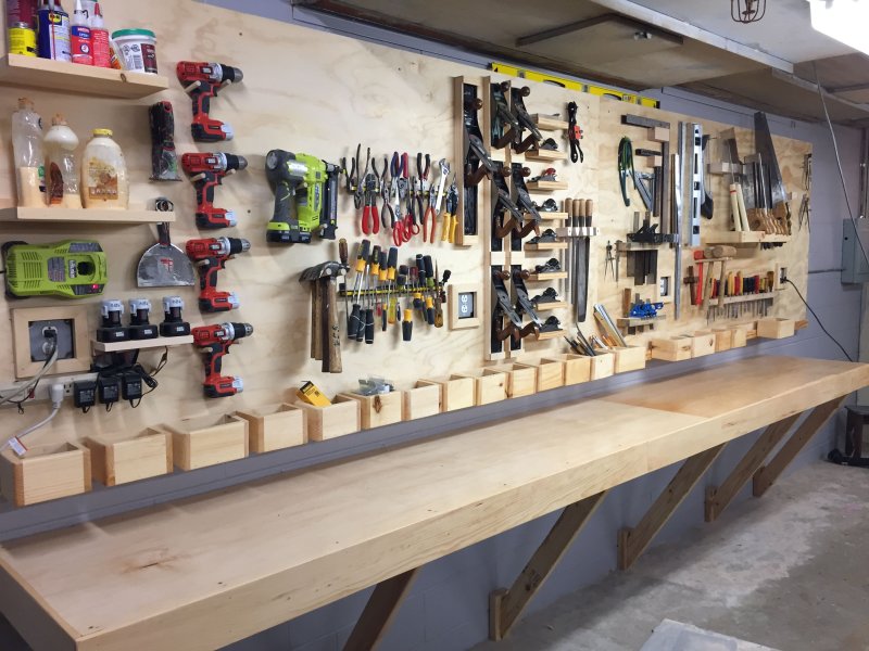 Shelf for tools in garage