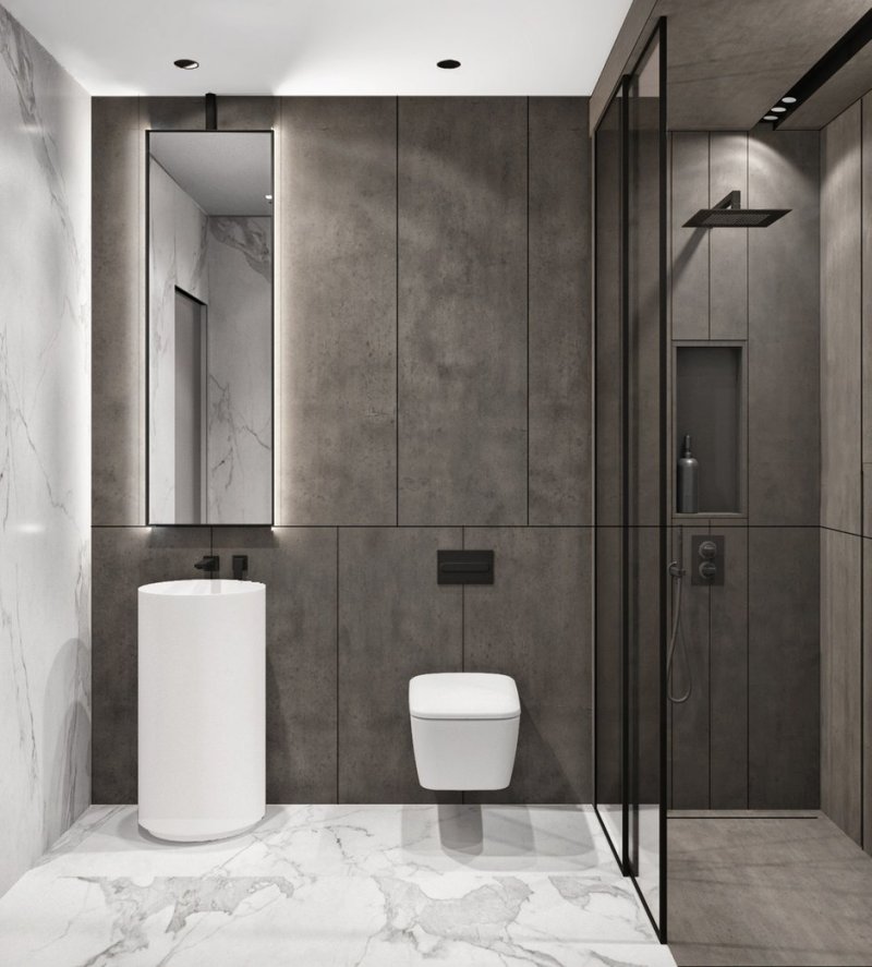 The interior of the toilet in a modern style