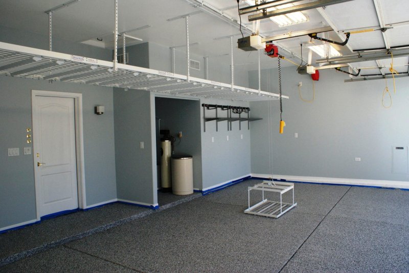 The mezzanine in the garage