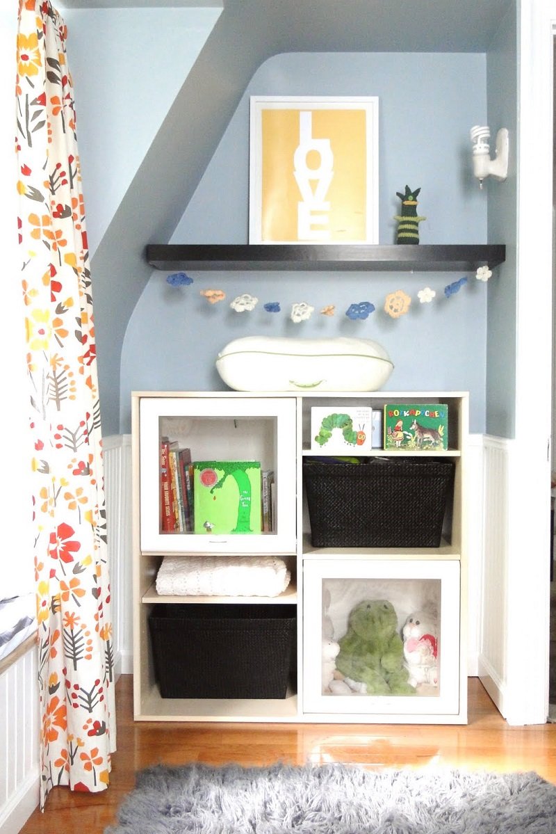 Ikea Kallaks rack in the nursery