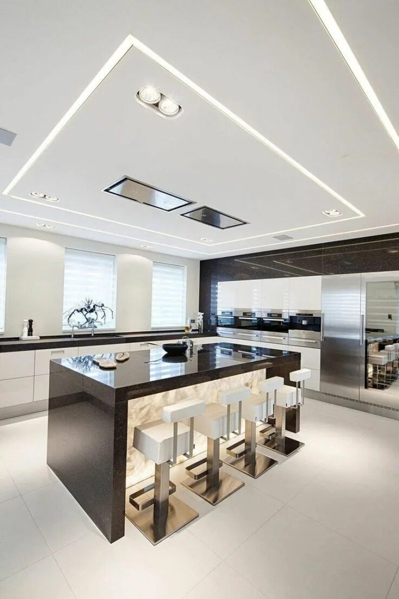 Modern kitchen in the ceiling