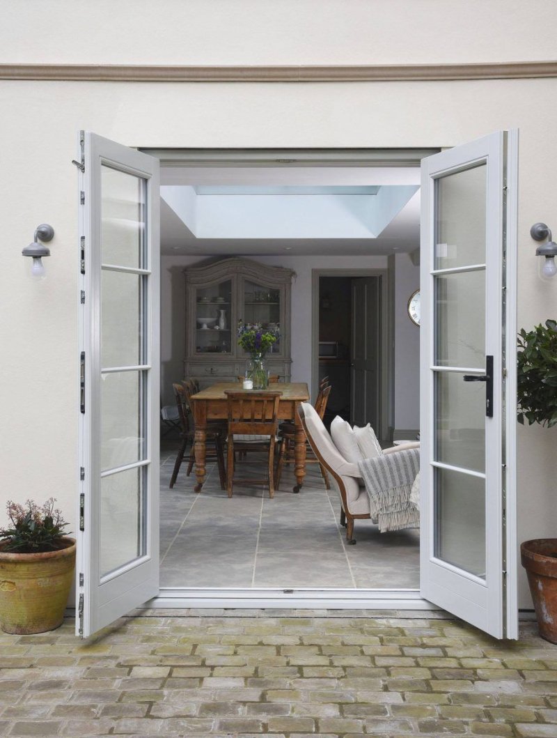 Plastic door to the veranda