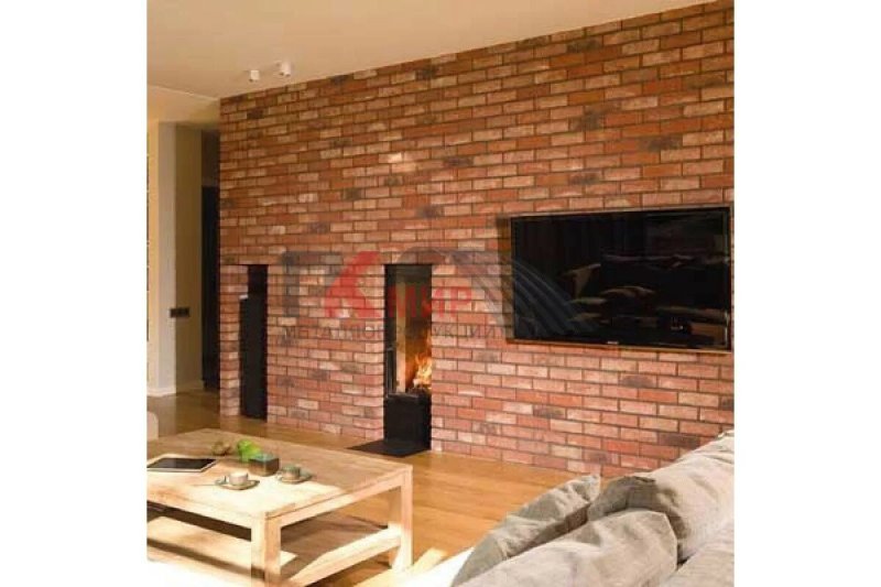 Brick fireplace