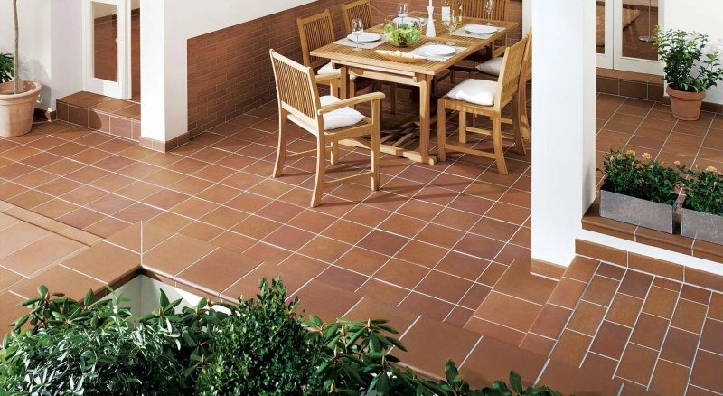 Terrace porcelain tiles