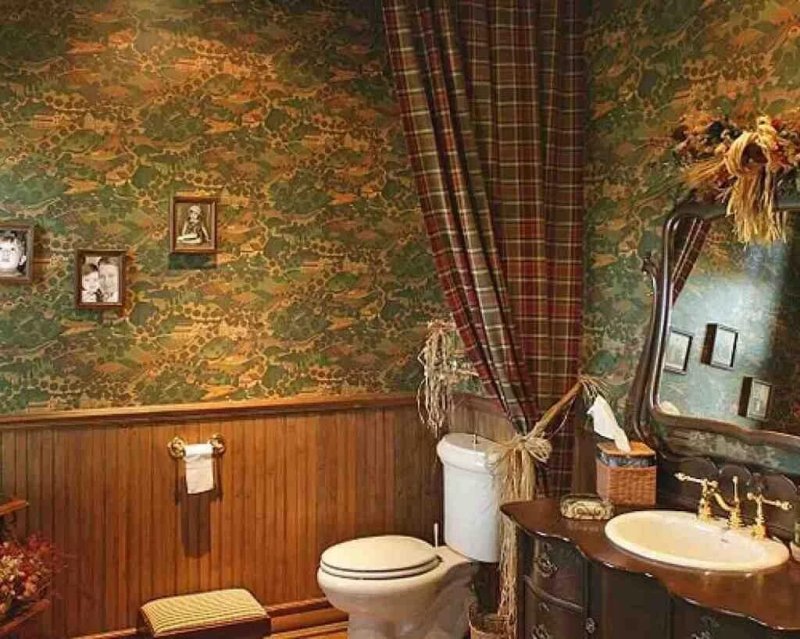 Bathroom in the style of country