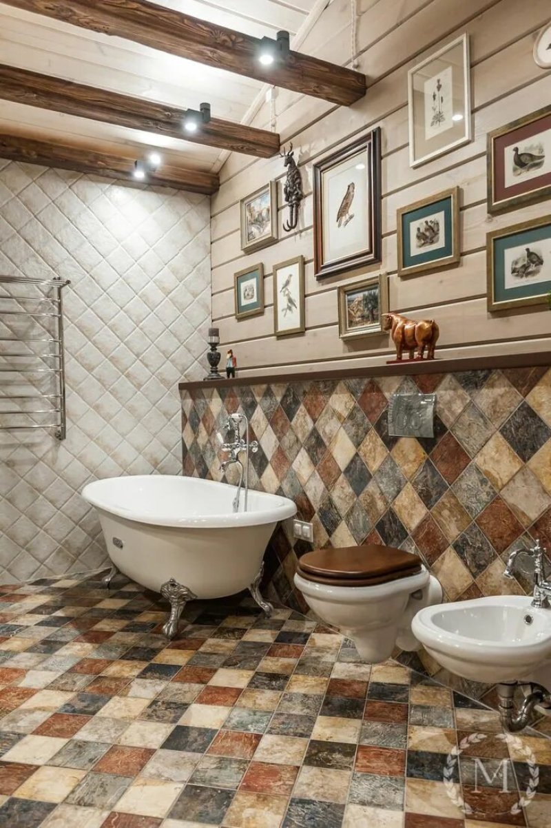 Bathroom in the style of country