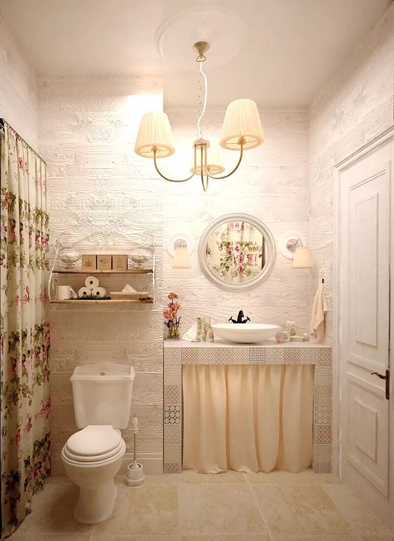 Bathroom in the style of Provence 3kv.m