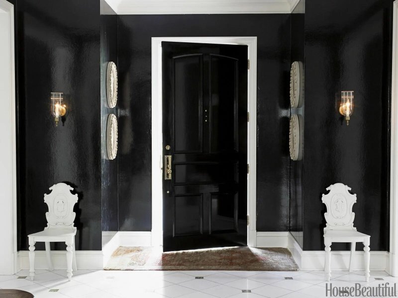 Black door in the interior