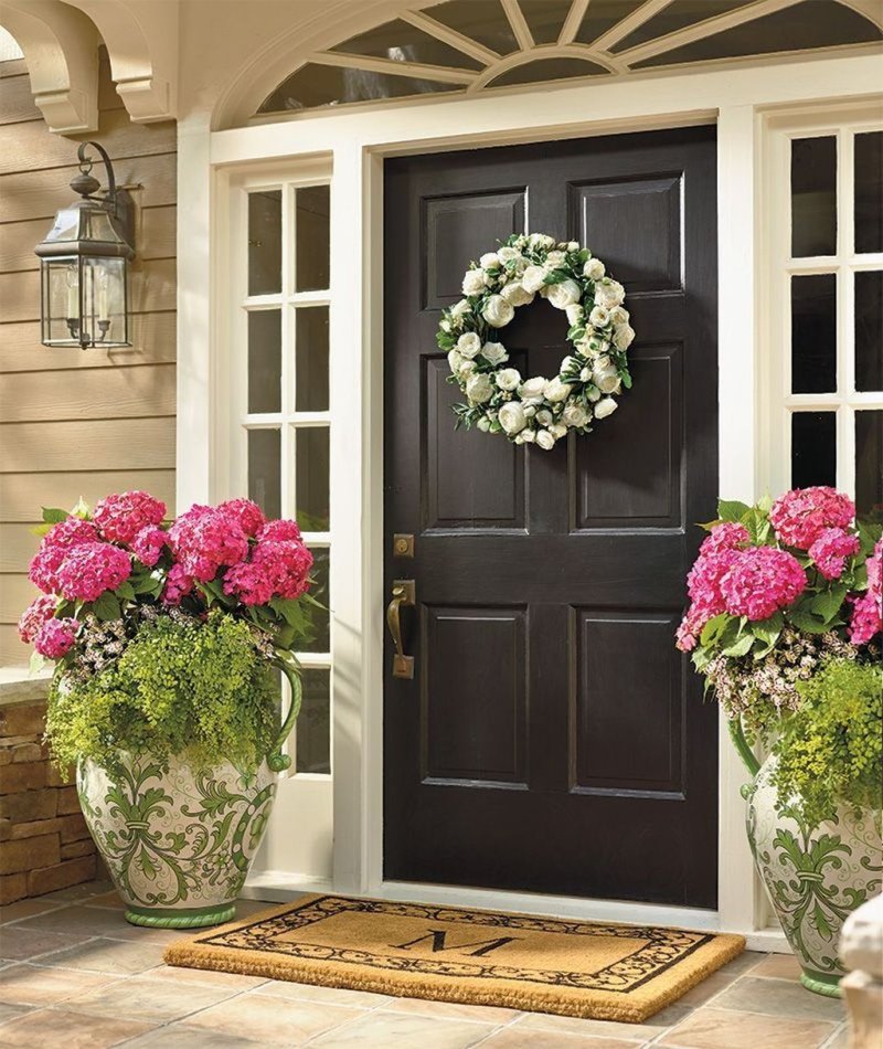 Entrance doors to the house