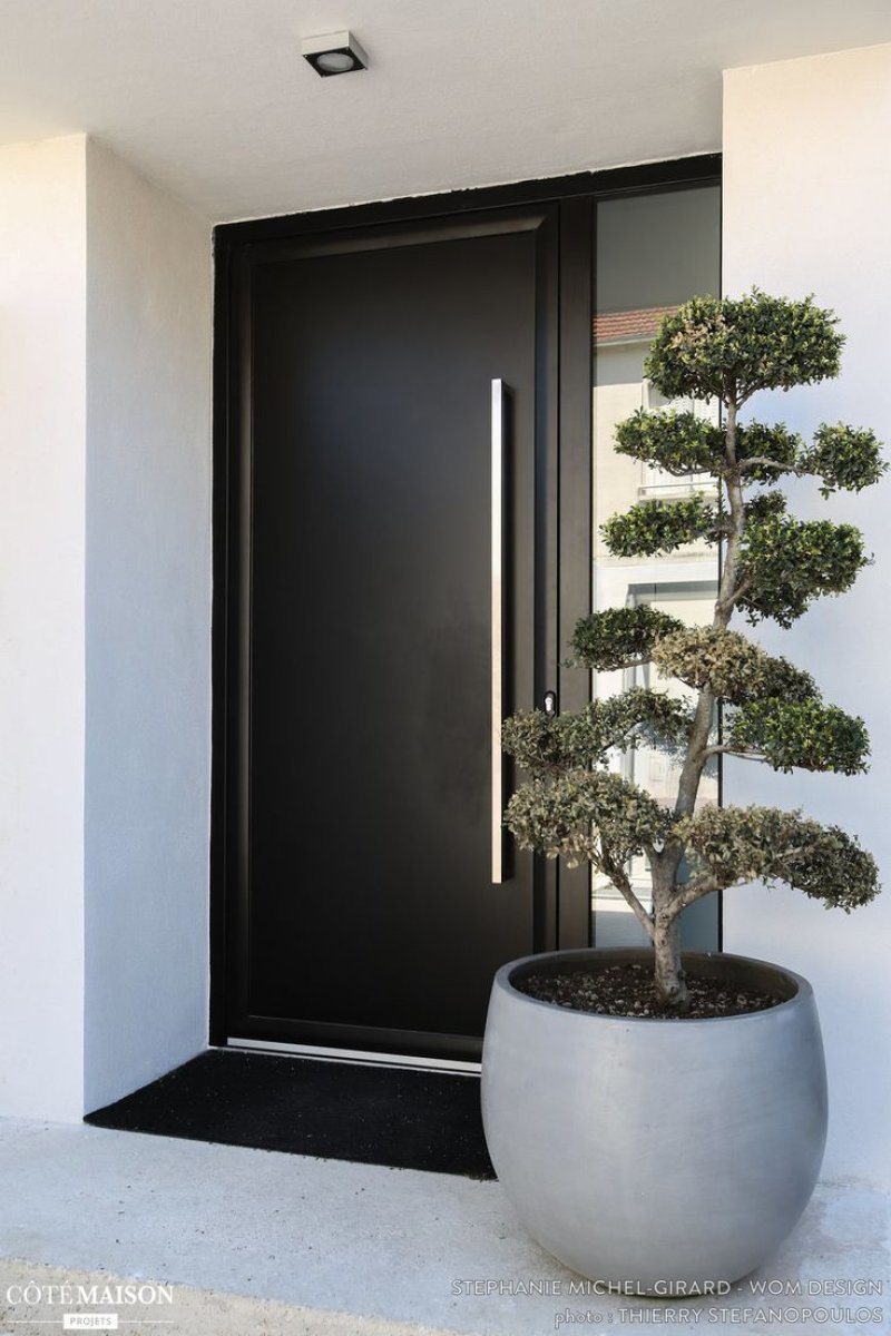 The front door is modern